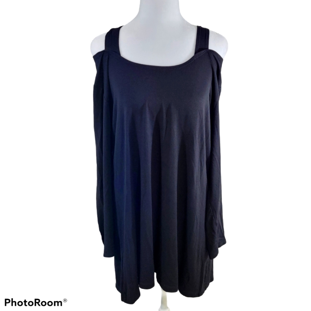 Zenergy by Chico's black cold shoulder top size 12
